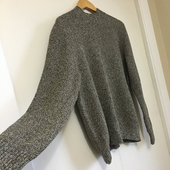 Frank & Oak Olive Knit Unisex 100% Organic Cotton Mock Neck Sweater - Picture 4 of 16